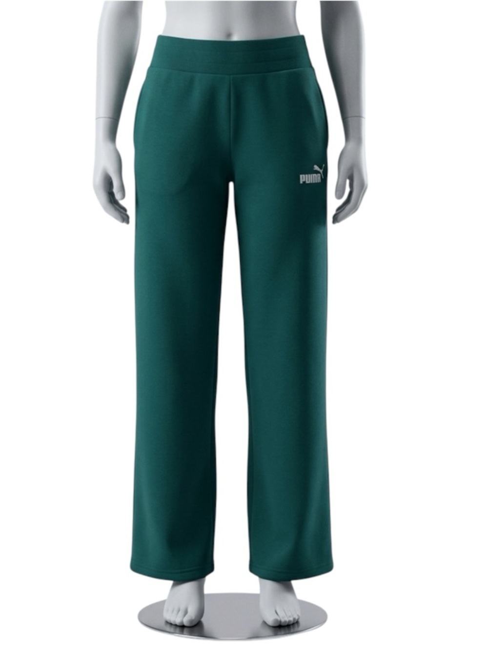 Puma Women Forest Green Straight Leg Fleece Sweatpants size XS